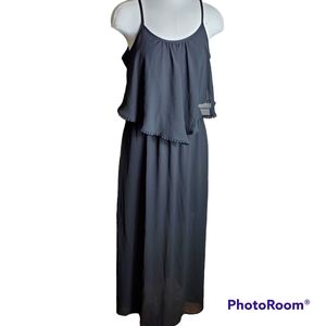 Xhilaration Black Gown Spaghetti Straps Evening Party Wear Sz Medium Pit to pi